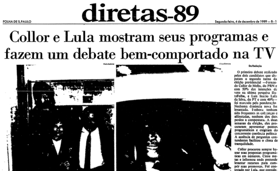 No 1º debate do 2º turno, Collor e Lula mantém moderação