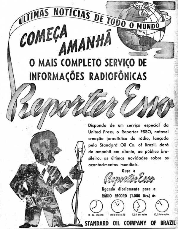 Repórter Esso estreia no rádio brasileiro