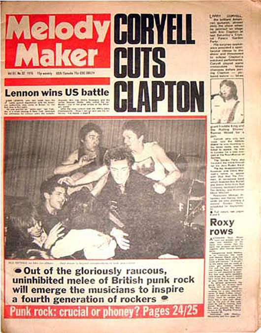 Melody Maker coloca o Sex Pistols na capa pela primeira vez